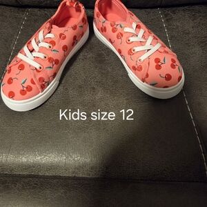 Cherry Print Kids Sneakers - Pink Sz 12